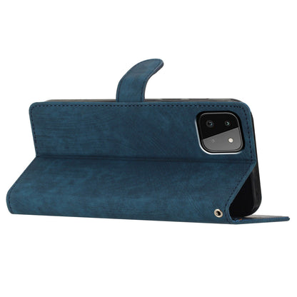 Leather Protective Cover for Samsung Galaxy A22 5G (EU Version) ,  Solid Color Skin-touch Phone Wallet Stand Case