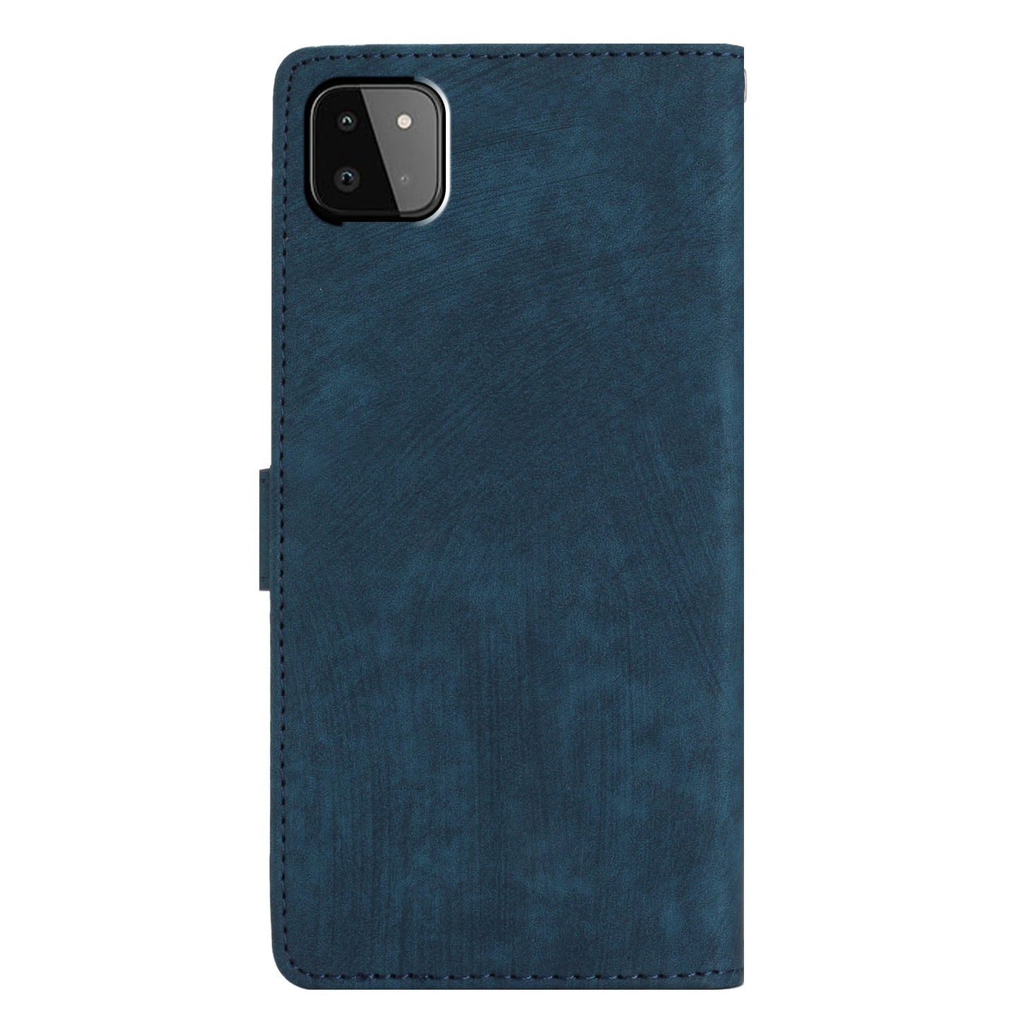 Leather Protective Cover for Samsung Galaxy A22 5G (EU Version) ,  Solid Color Skin-touch Phone Wallet Stand Case