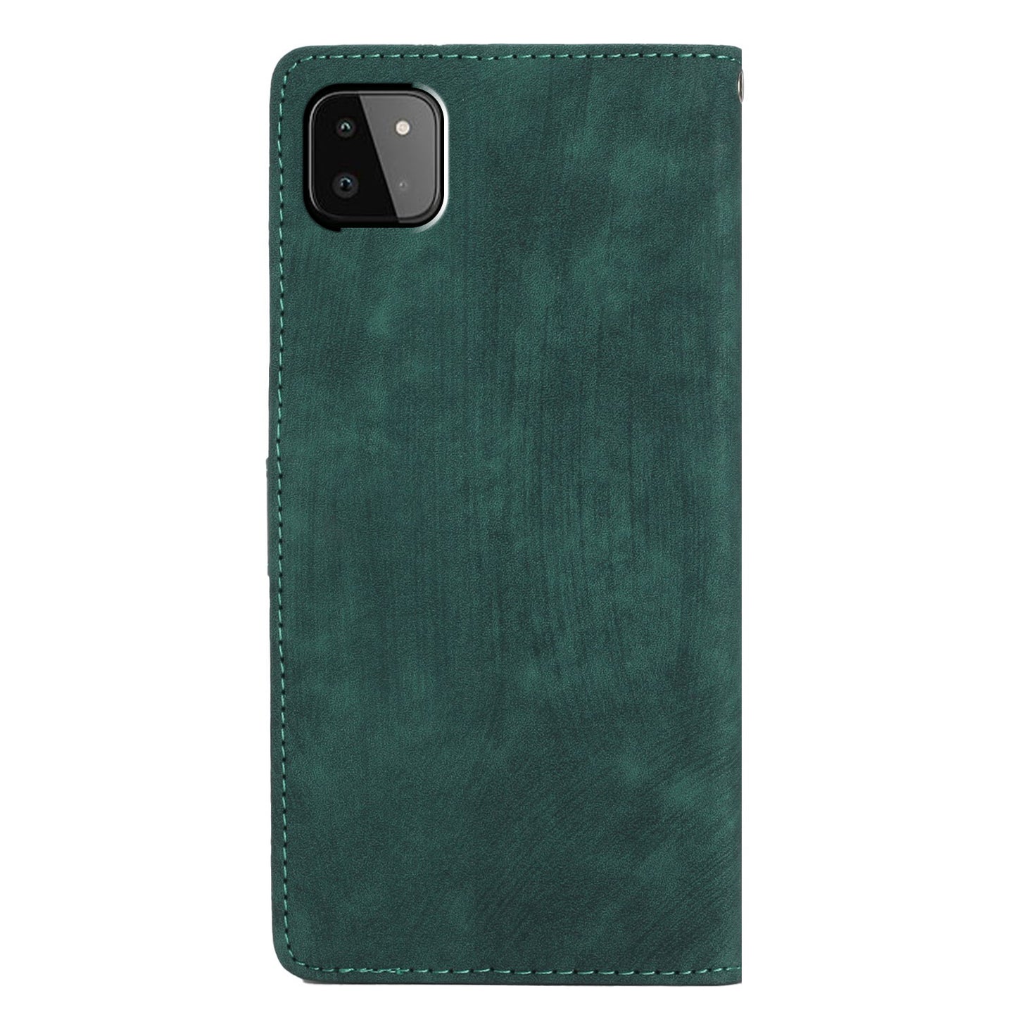 Leather Protective Cover for Samsung Galaxy A22 5G (EU Version) ,  Solid Color Skin-touch Phone Wallet Stand Case