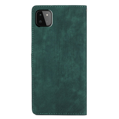 Leather Protective Cover for Samsung Galaxy A22 5G (EU Version) ,  Solid Color Skin-touch Phone Wallet Stand Case