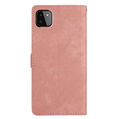 Leather Protective Cover for Samsung Galaxy A22 5G (EU Version) ,  Solid Color Skin-touch Phone Wallet Stand Case