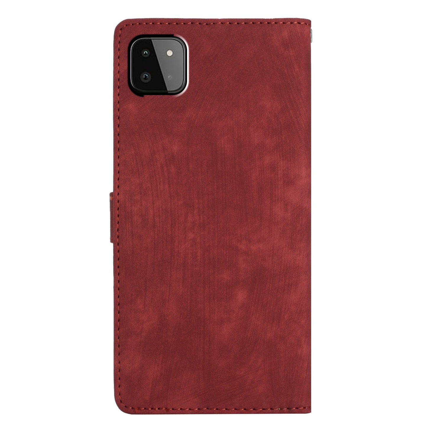 Leather Protective Cover for Samsung Galaxy A22 5G (EU Version) ,  Solid Color Skin-touch Phone Wallet Stand Case