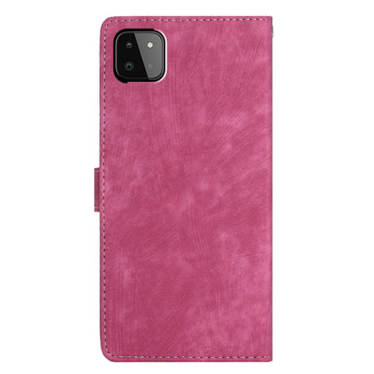 Leather Protective Cover for Samsung Galaxy A22 5G (EU Version) ,  Solid Color Skin-touch Phone Wallet Stand Case