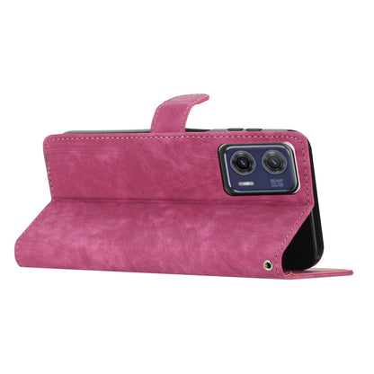 For Motorola Moto G73 5G Anti-Drop PU Leather Wallet Cover Skin-Touch Stand Cell Phone Case