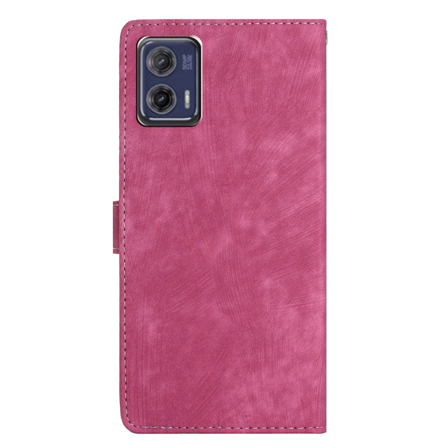 For Motorola Moto G73 5G Anti-Drop PU Leather Wallet Cover Skin-Touch Stand Cell Phone Case