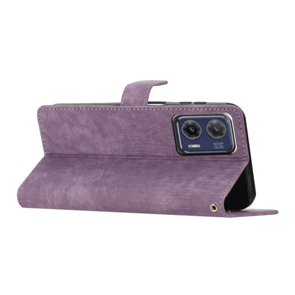 For Motorola Moto G73 5G Anti-Drop PU Leather Wallet Cover Skin-Touch Stand Cell Phone Case