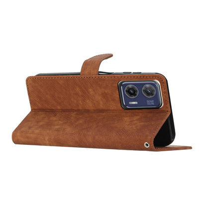 For Motorola Moto G73 5G Anti-Drop PU Leather Wallet Cover Skin-Touch Stand Cell Phone Case