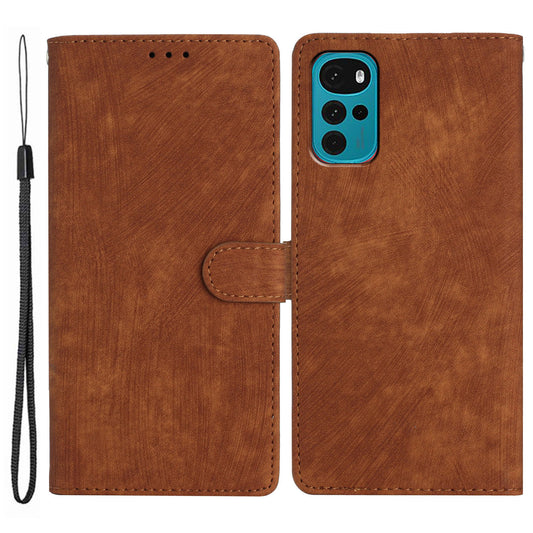 Leather Wallet Shell for Motorola Moto G22 , Skin-touch Folding Stand Phone Case