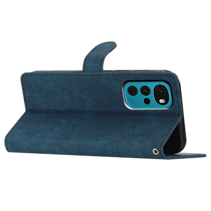 Leather Wallet Shell for Motorola Moto G22 , Skin-touch Folding Stand Phone Case