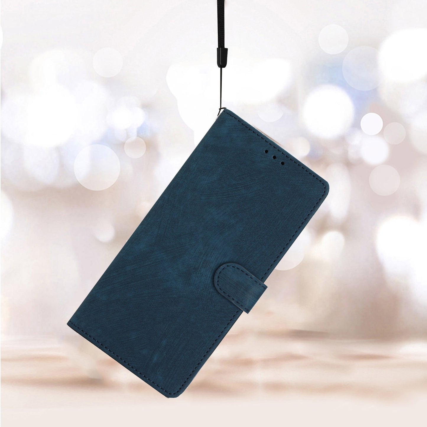 Leather Wallet Shell for Motorola Moto G22 , Skin-touch Folding Stand Phone Case