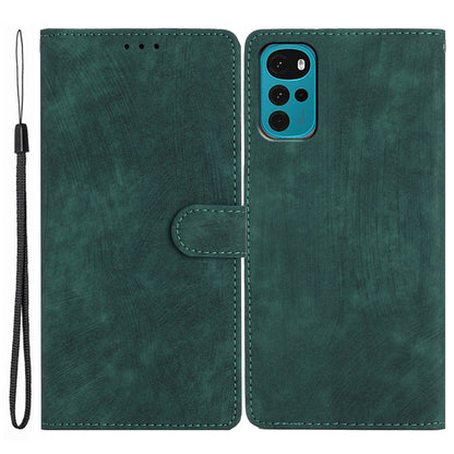 Leather Wallet Shell for Motorola Moto G22 , Skin-touch Folding Stand Phone Case