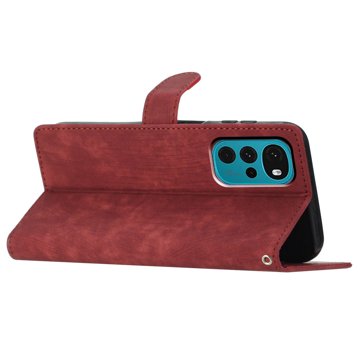 Leather Wallet Shell for Motorola Moto G22 , Skin-touch Folding Stand Phone Case