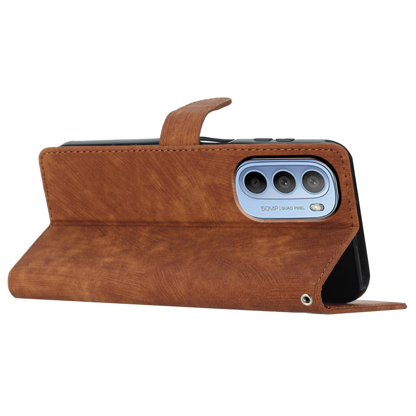 For Motorola Moto G52 4G / G82 5G Skin-touch Leather Wallet Shell Folding Stand Phone Case