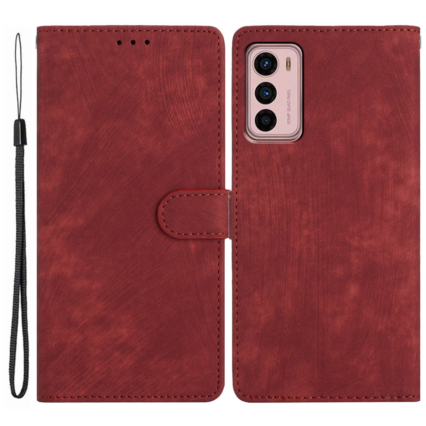 For Motorola Moto G42 4G Anti-Drop PU Leather Cover Skin-Touch Wallet Phone Case with Stand