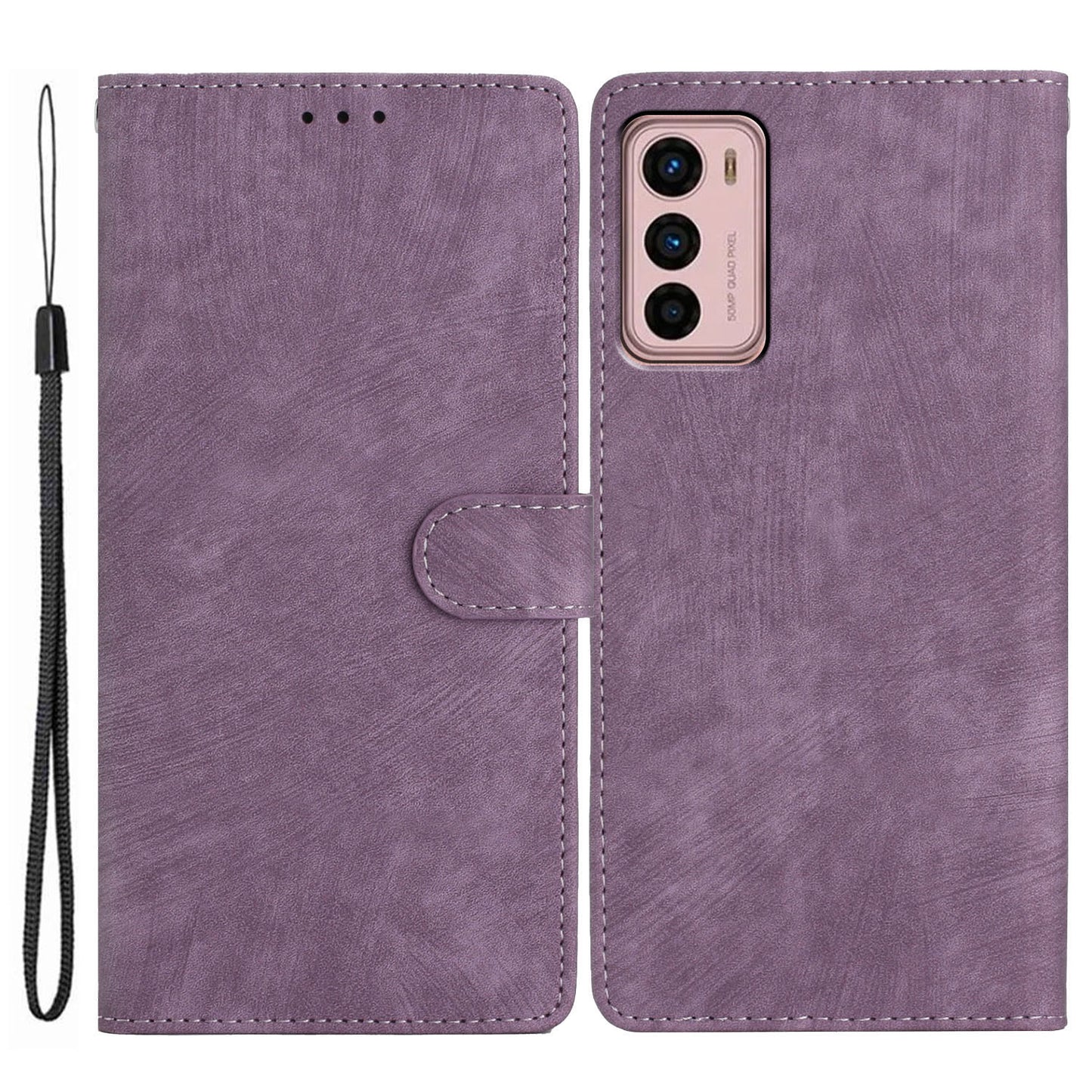 For Motorola Moto G42 4G Anti-Drop PU Leather Cover Skin-Touch Wallet Phone Case with Stand