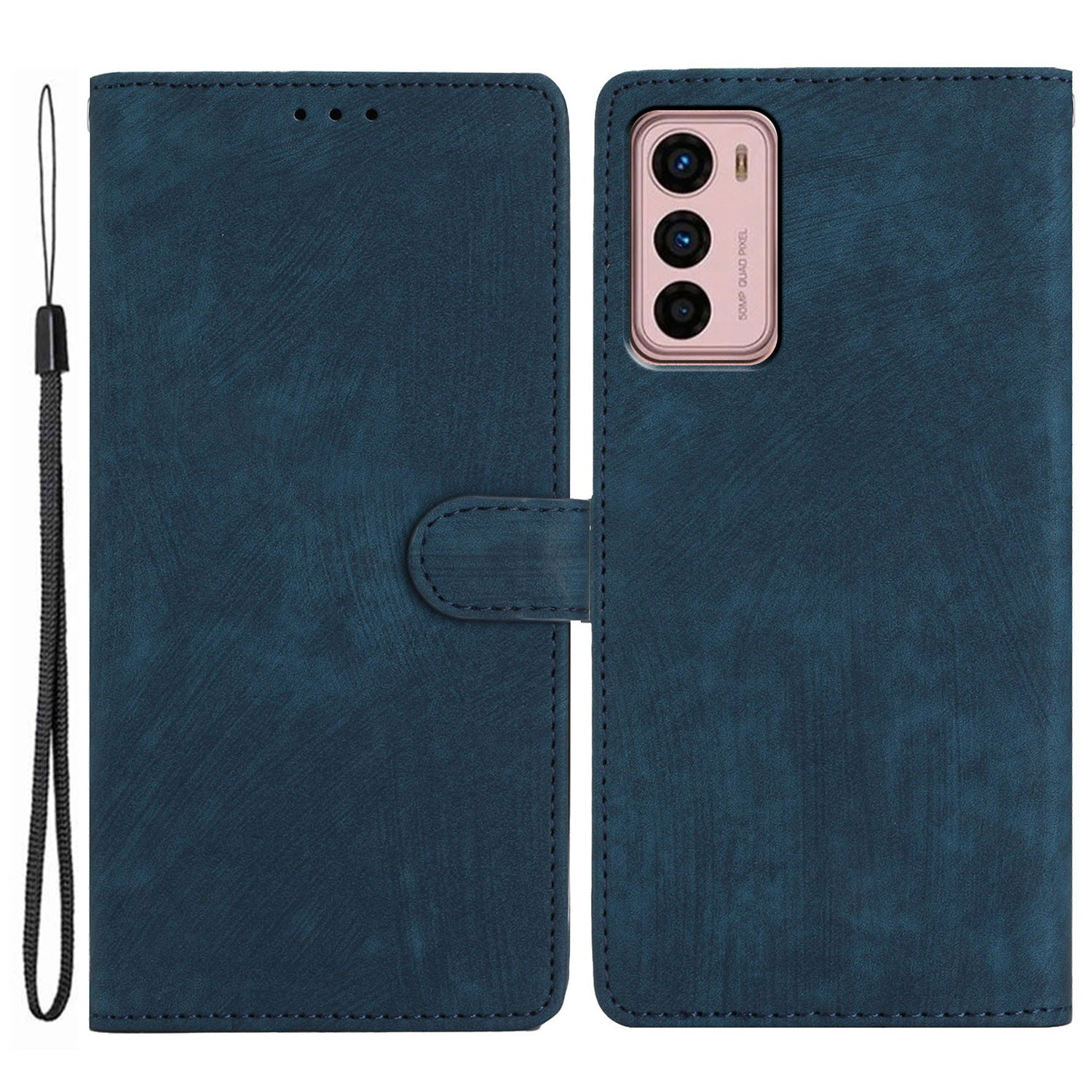For Motorola Moto G42 4G Anti-Drop PU Leather Cover Skin-Touch Wallet Phone Case with Stand