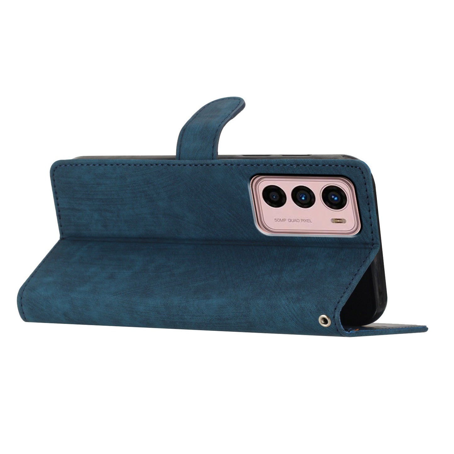 For Motorola Moto G42 4G Anti-Drop PU Leather Cover Skin-Touch Wallet Phone Case with Stand