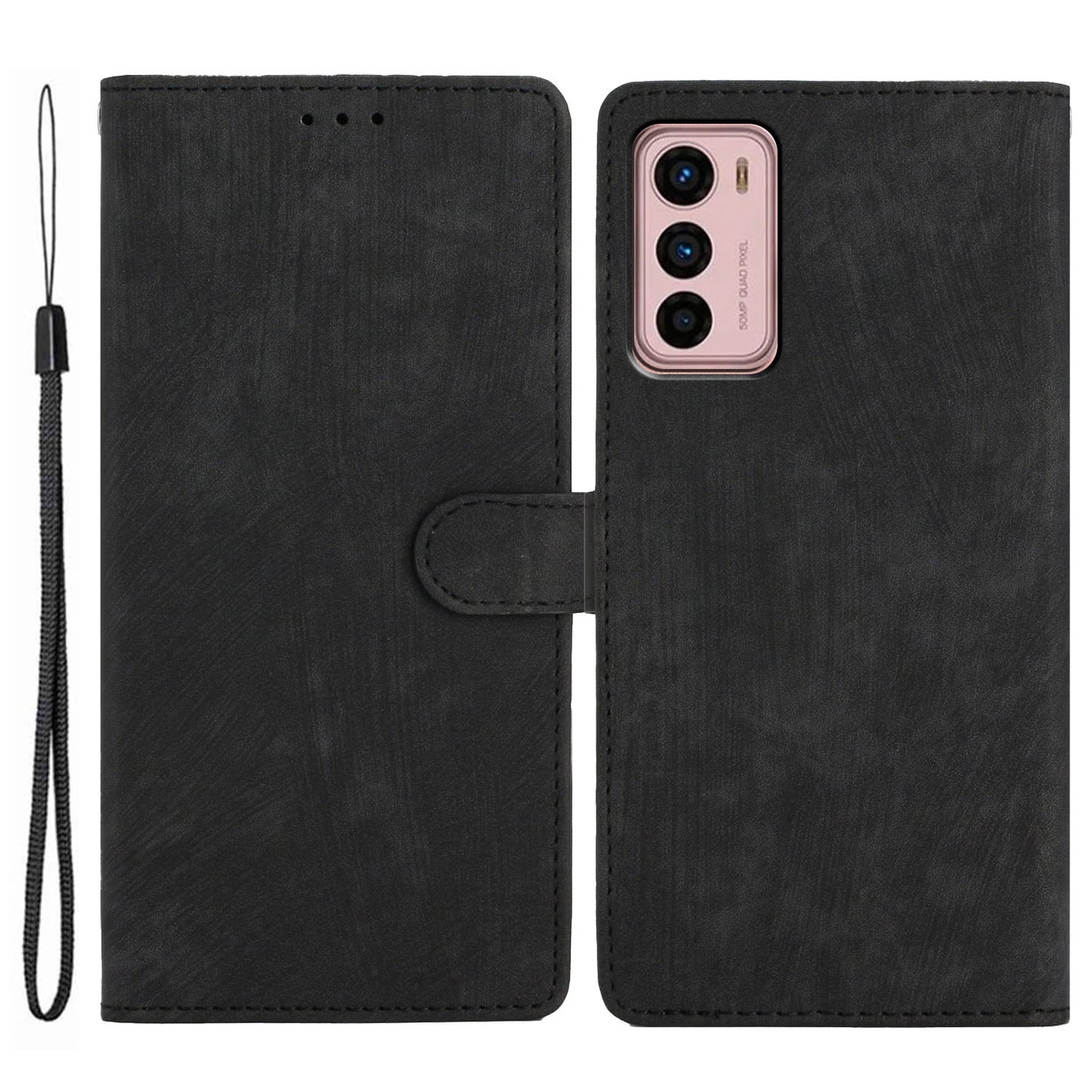 For Motorola Moto G42 4G Anti-Drop PU Leather Cover Skin-Touch Wallet Phone Case with Stand
