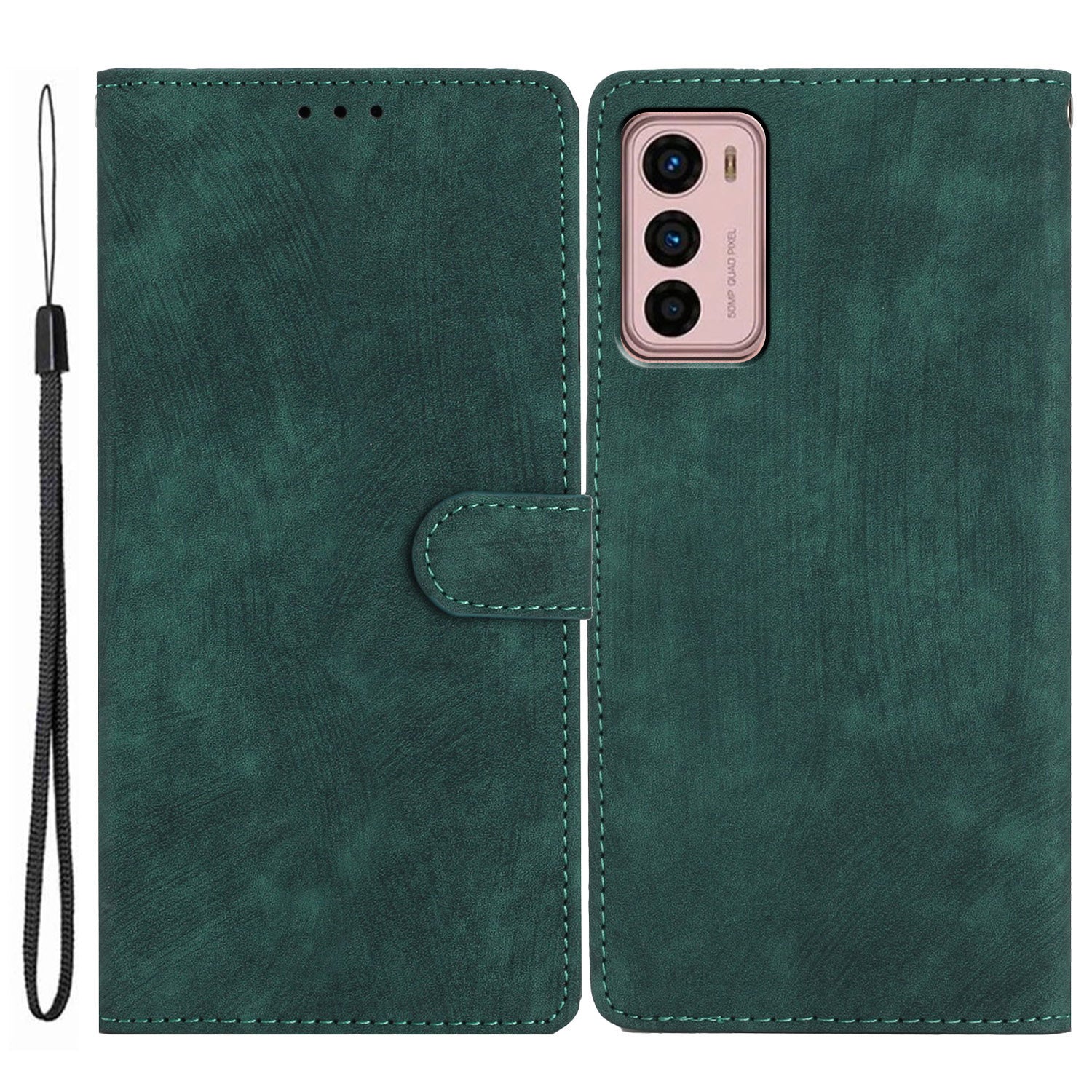 For Motorola Moto G42 4G Anti-Drop PU Leather Cover Skin-Touch Wallet Phone Case with Stand