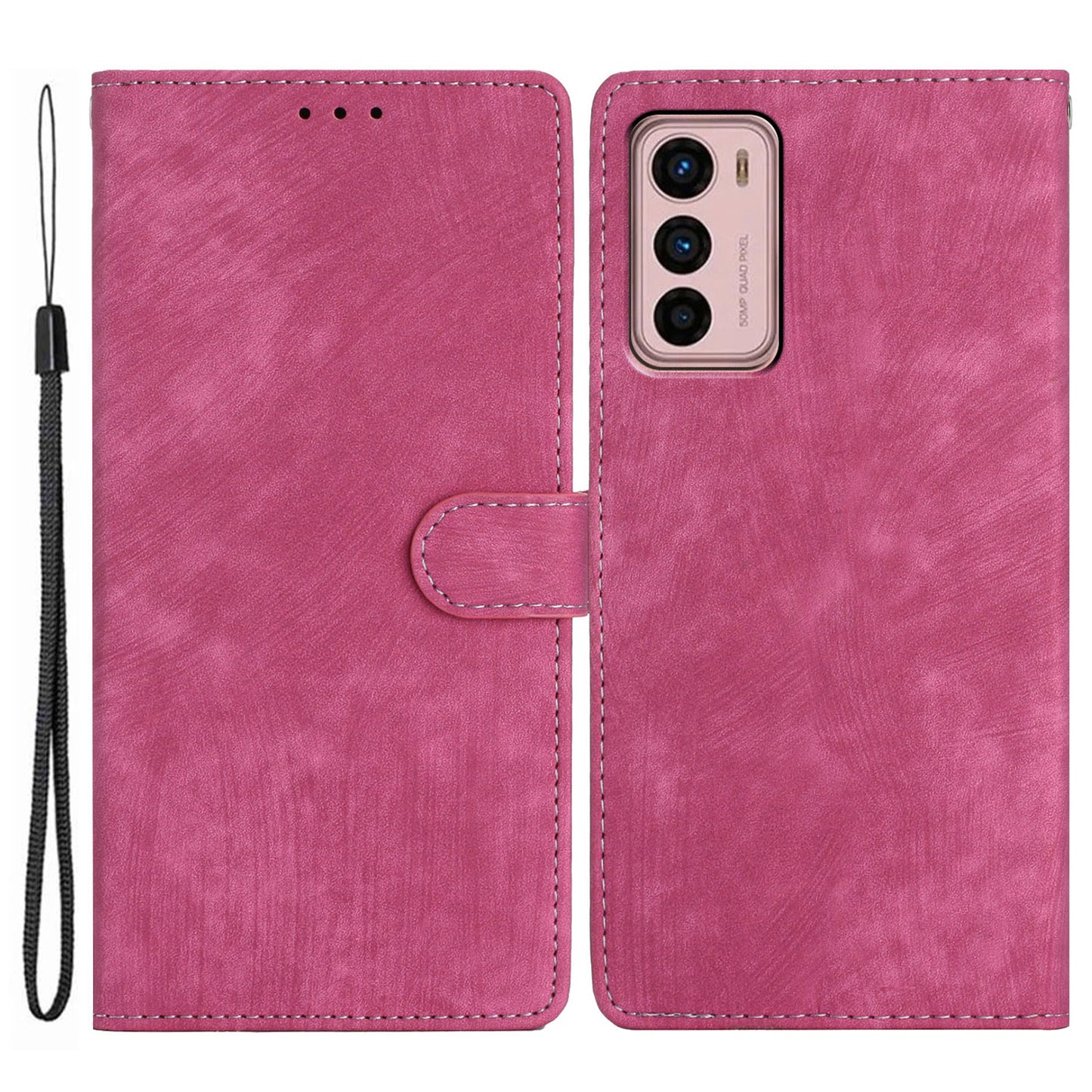 For Motorola Moto G42 4G Anti-Drop PU Leather Cover Skin-Touch Wallet Phone Case with Stand