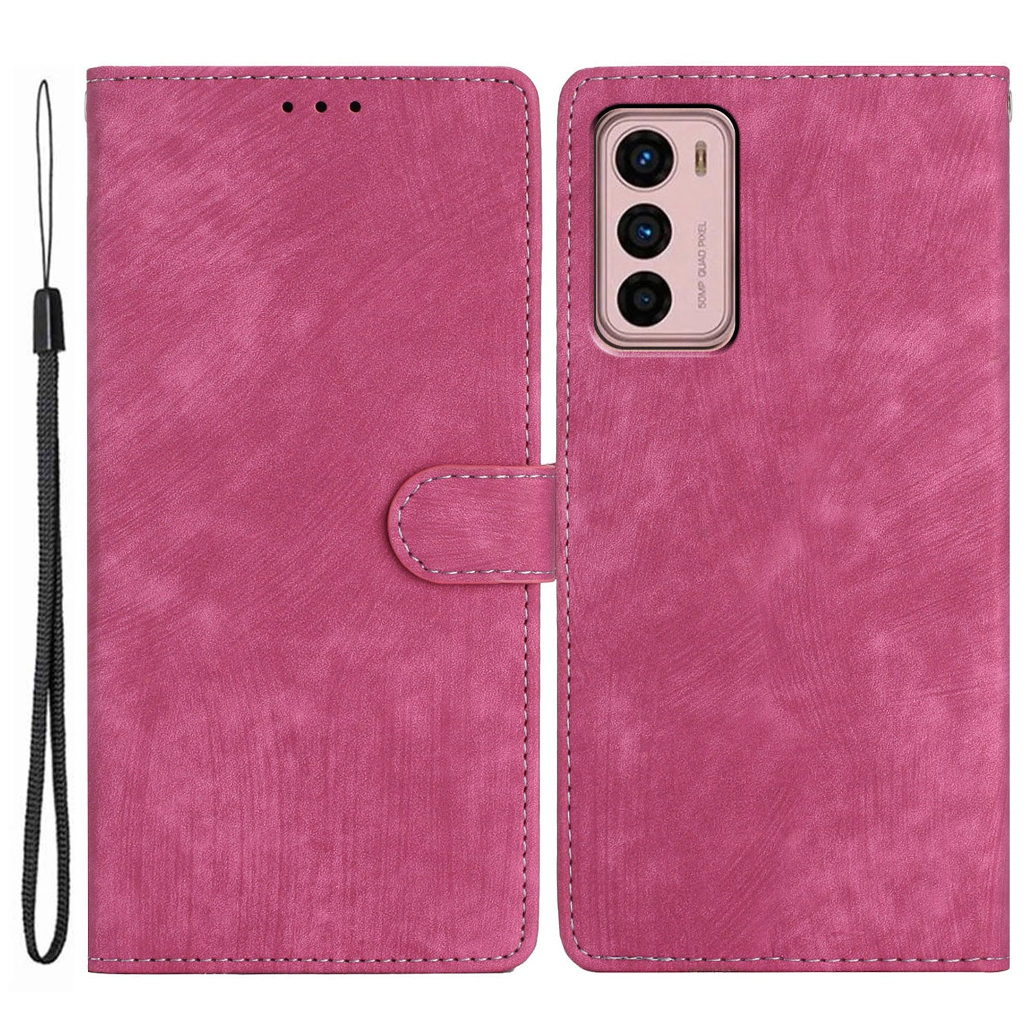 For Motorola Moto G42 4G Anti-Drop PU Leather Cover Skin-Touch Wallet Phone Case with Stand