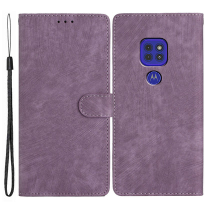 For Motorola Moto G9 (India) / G9 Play / E7 Plus PU Leather Protective Cover Skin-touch Phone Wallet Stand Case