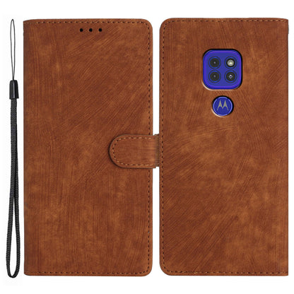 For Motorola Moto G9 (India) / G9 Play / E7 Plus PU Leather Protective Cover Skin-touch Phone Wallet Stand Case
