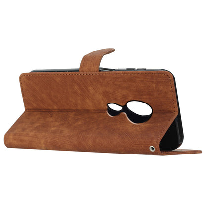 For Motorola Moto G9 (India) / G9 Play / E7 Plus PU Leather Protective Cover Skin-touch Phone Wallet Stand Case