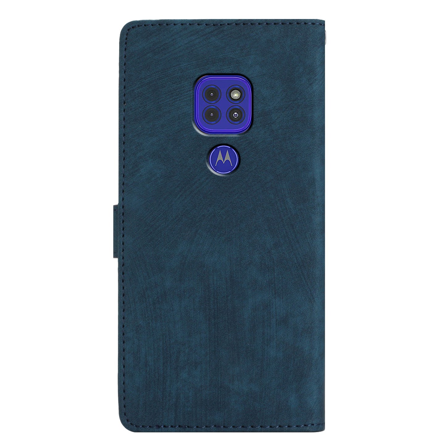 For Motorola Moto G9 (India) / G9 Play / E7 Plus PU Leather Protective Cover Skin-touch Phone Wallet Stand Case