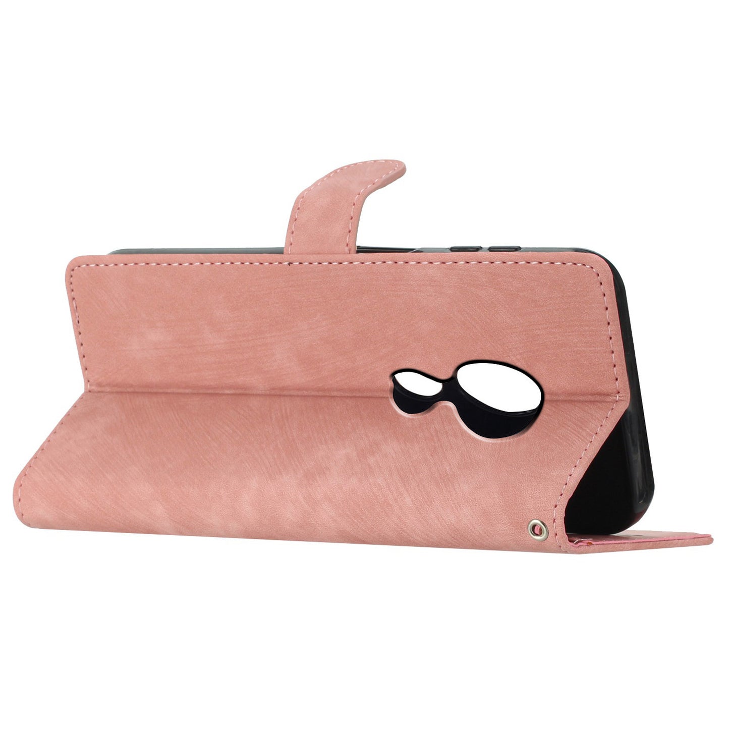 For Motorola Moto G9 (India) / G9 Play / E7 Plus PU Leather Protective Cover Skin-touch Phone Wallet Stand Case