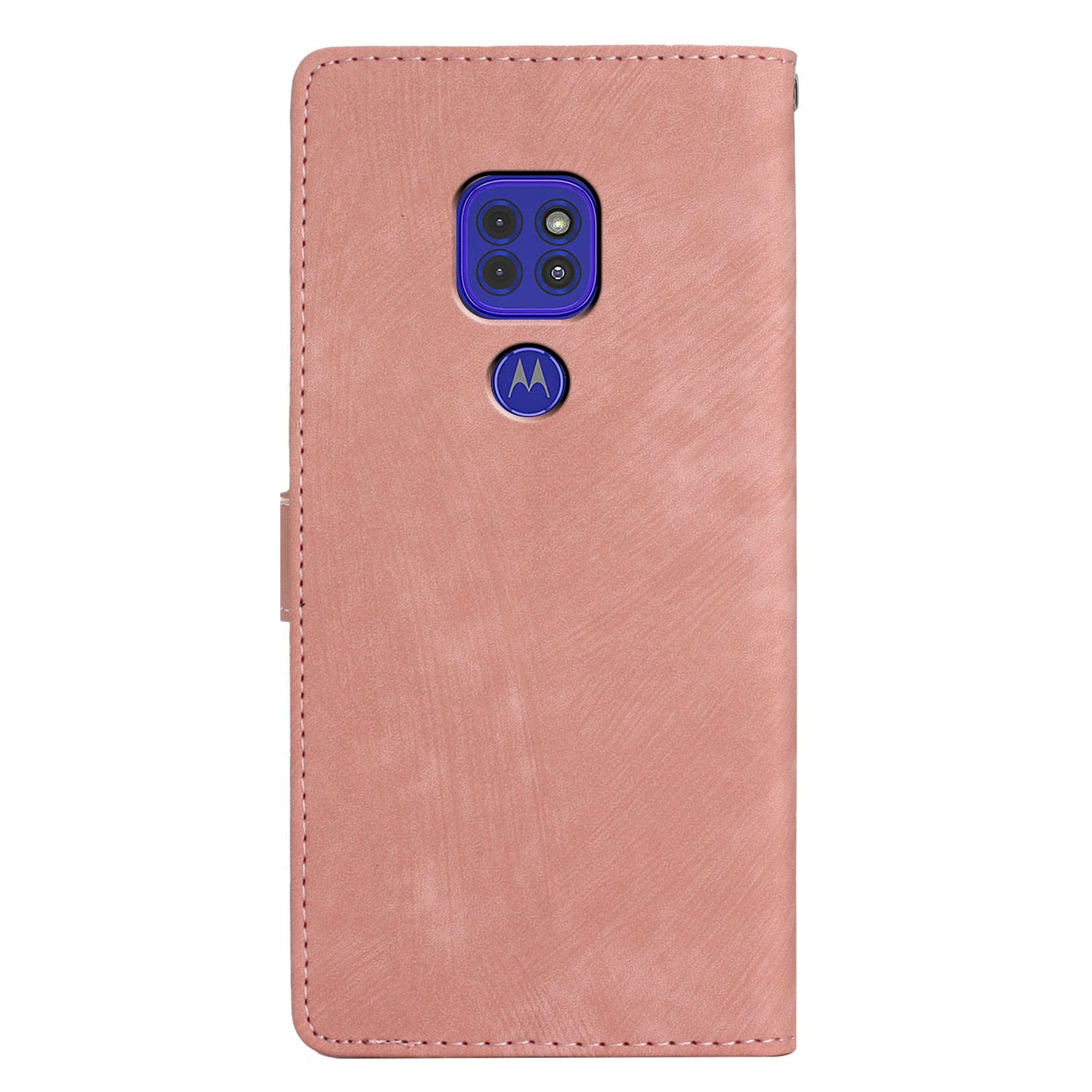 For Motorola Moto G9 (India) / G9 Play / E7 Plus PU Leather Protective Cover Skin-touch Phone Wallet Stand Case