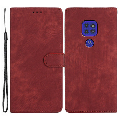 For Motorola Moto G9 (India) / G9 Play / E7 Plus PU Leather Protective Cover Skin-touch Phone Wallet Stand Case
