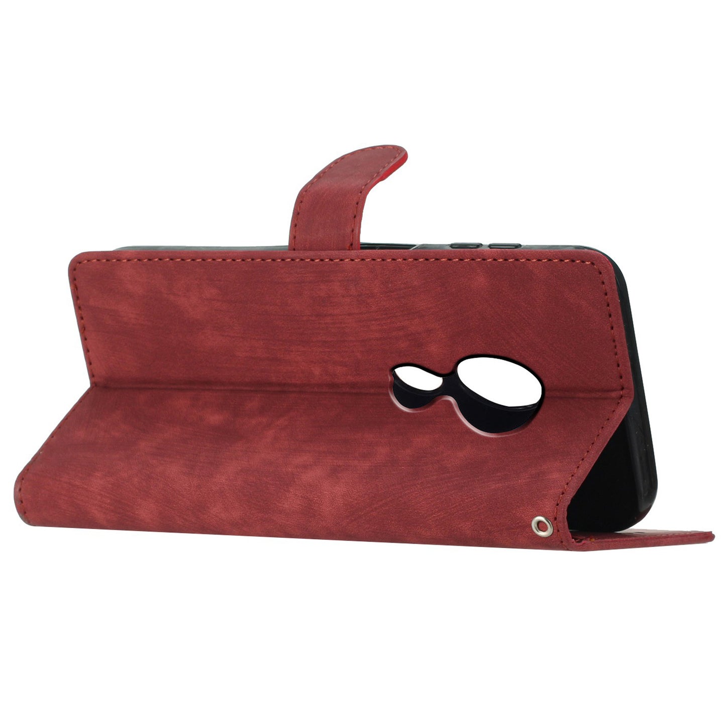 For Motorola Moto G9 (India) / G9 Play / E7 Plus PU Leather Protective Cover Skin-touch Phone Wallet Stand Case