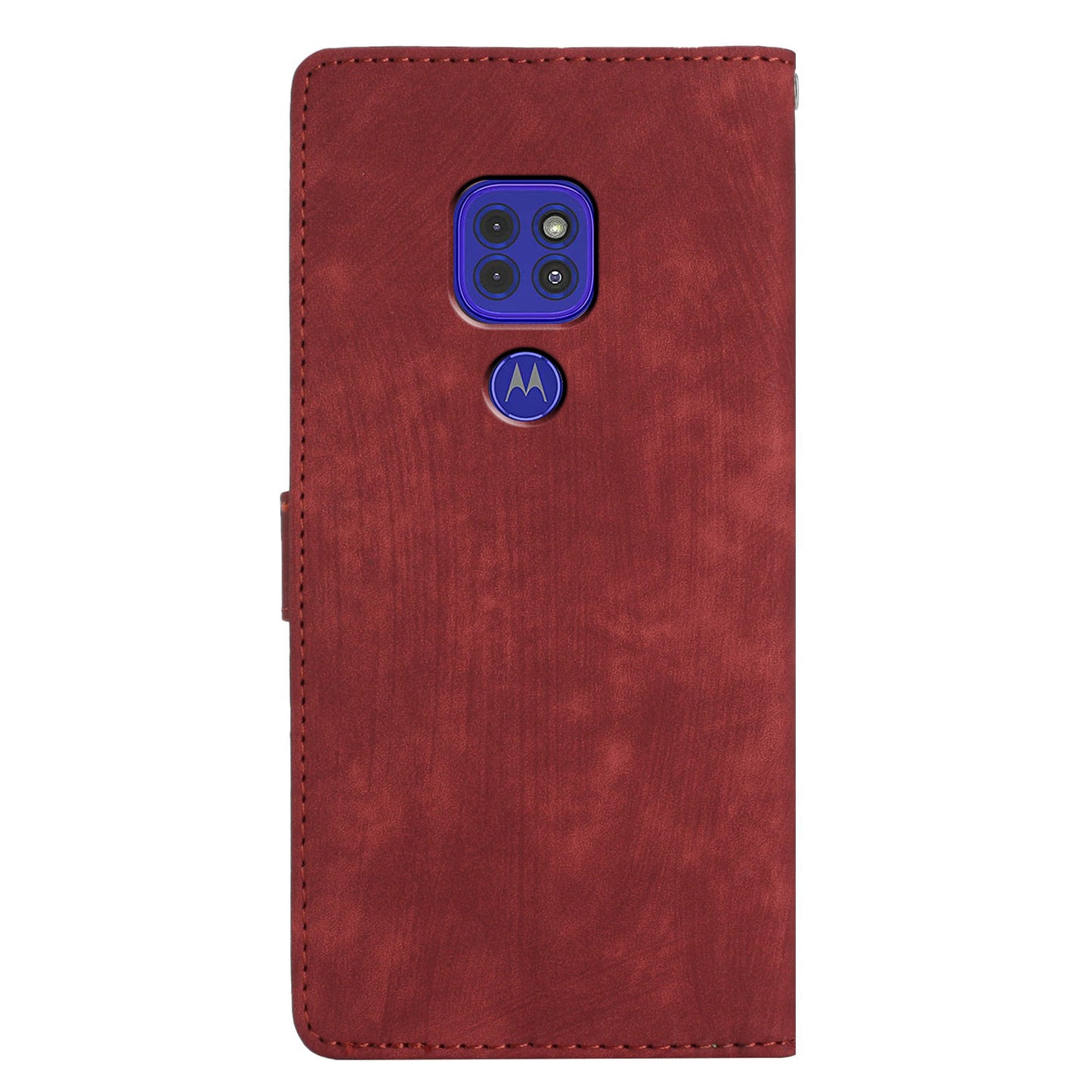For Motorola Moto G9 (India) / G9 Play / E7 Plus PU Leather Protective Cover Skin-touch Phone Wallet Stand Case