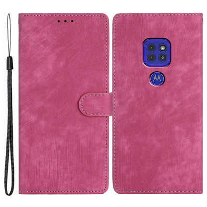 For Motorola Moto G9 (India) / G9 Play / E7 Plus PU Leather Protective Cover Skin-touch Phone Wallet Stand Case