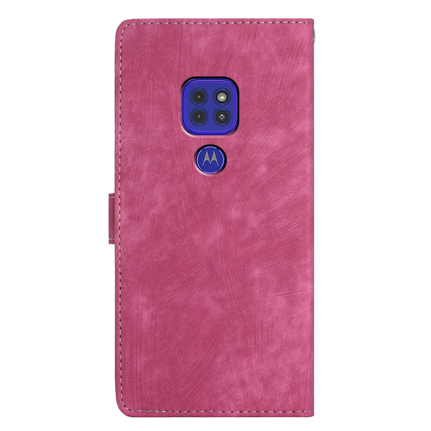 For Motorola Moto G9 (India) / G9 Play / E7 Plus PU Leather Protective Cover Skin-touch Phone Wallet Stand Case