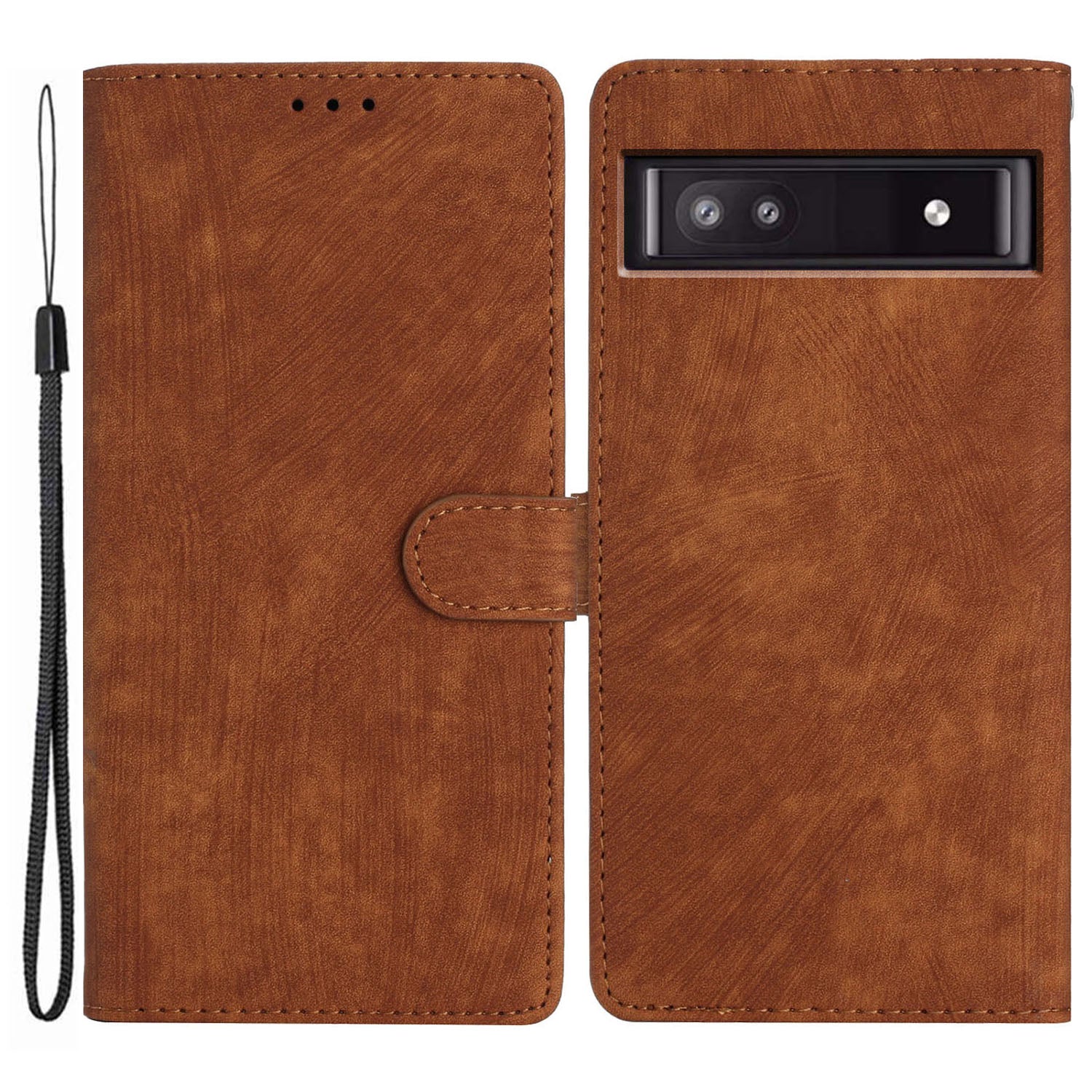 For Google Pixel 7a Wallet Phone Case Anti-Scratch PU Leather Cover Skin-Touch Stand Cell Phone Shell