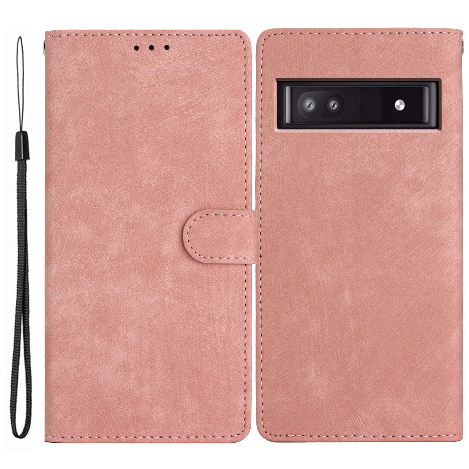 For Google Pixel 7a Wallet Phone Case Anti-Scratch PU Leather Cover Skin-Touch Stand Cell Phone Shell