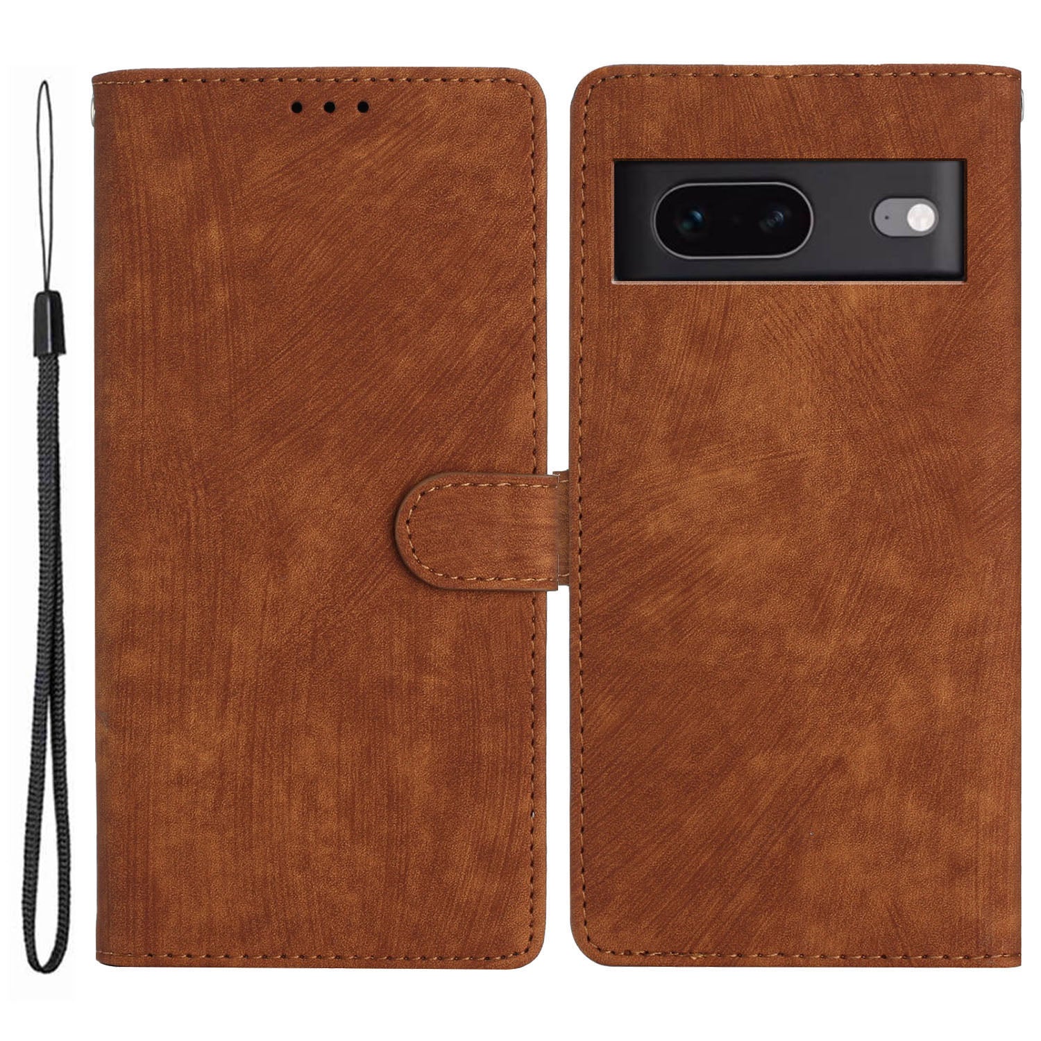 For Google Pixel 7 5G Phone Case Shockproof PU Leather Flip Cover Skin-Touch Wallet Phone Shell