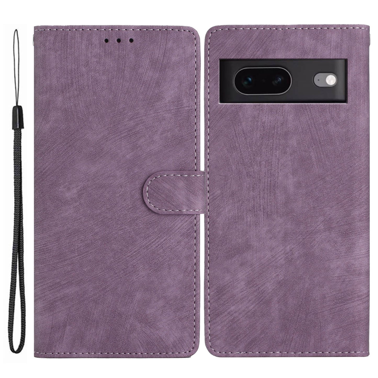 For Google Pixel 7 5G Phone Case Shockproof PU Leather Flip Cover Skin-Touch Wallet Phone Shell