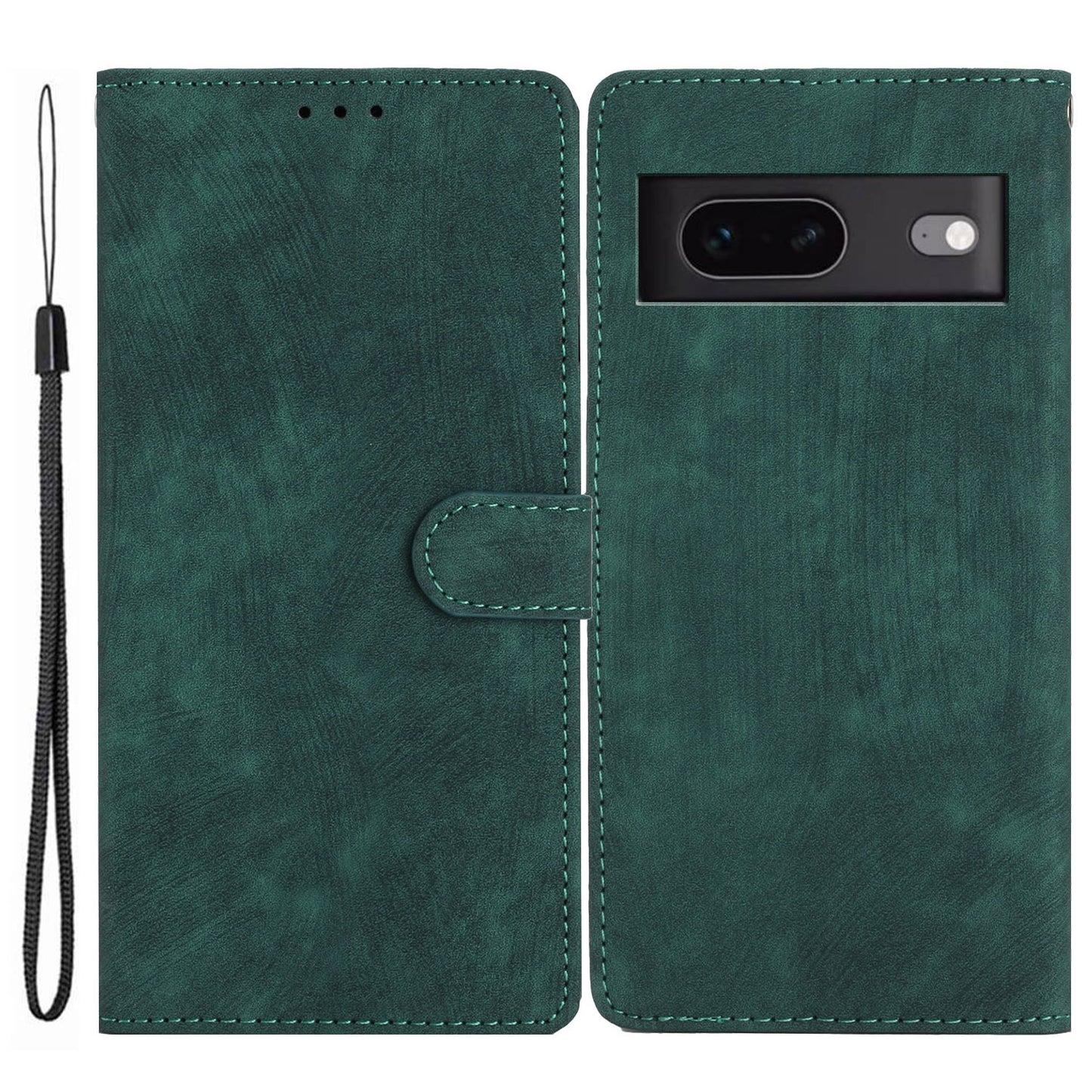 For Google Pixel 7 5G Phone Case Shockproof PU Leather Flip Cover Skin-Touch Wallet Phone Shell