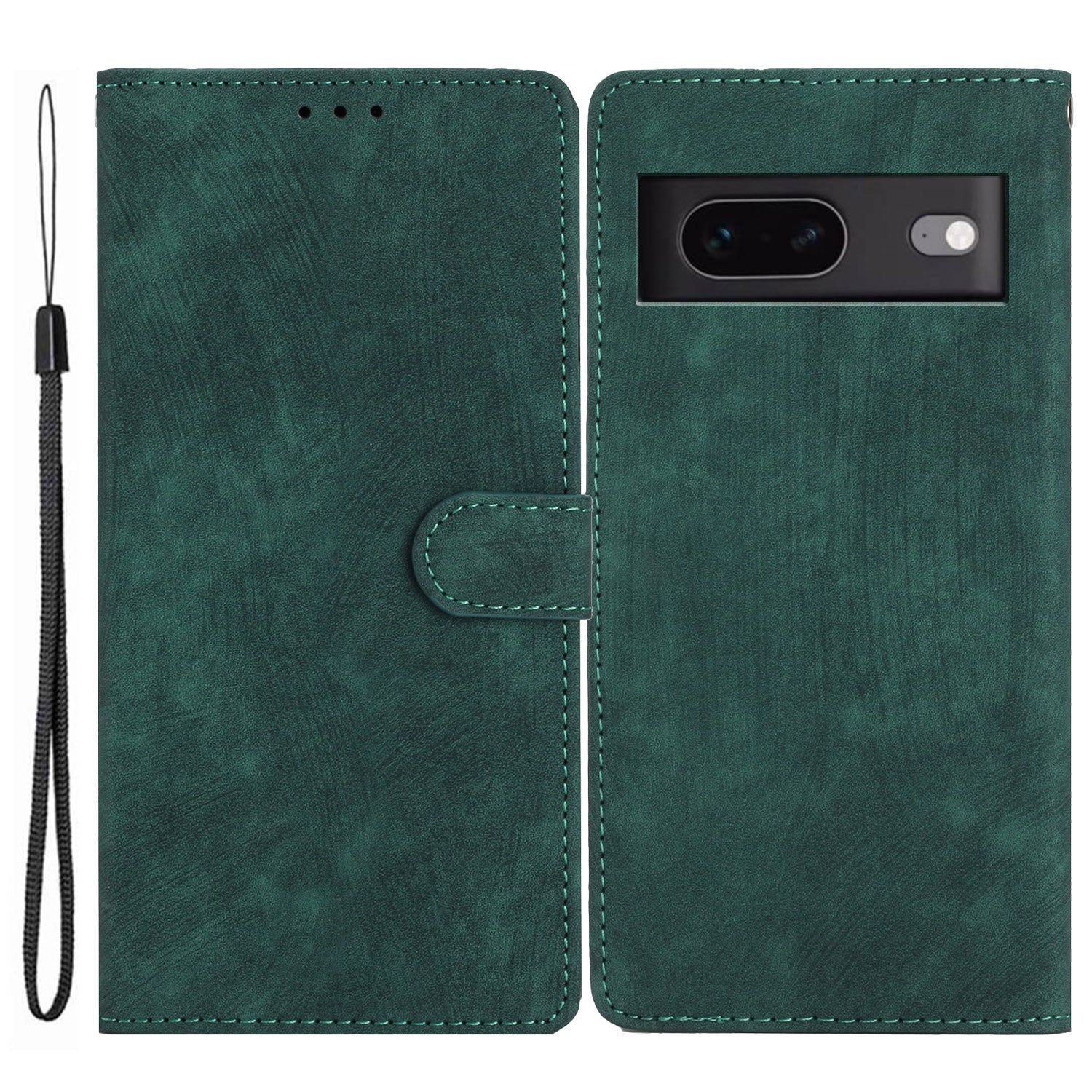 For Google Pixel 7 5G Phone Case Shockproof PU Leather Flip Cover Skin-Touch Wallet Phone Shell