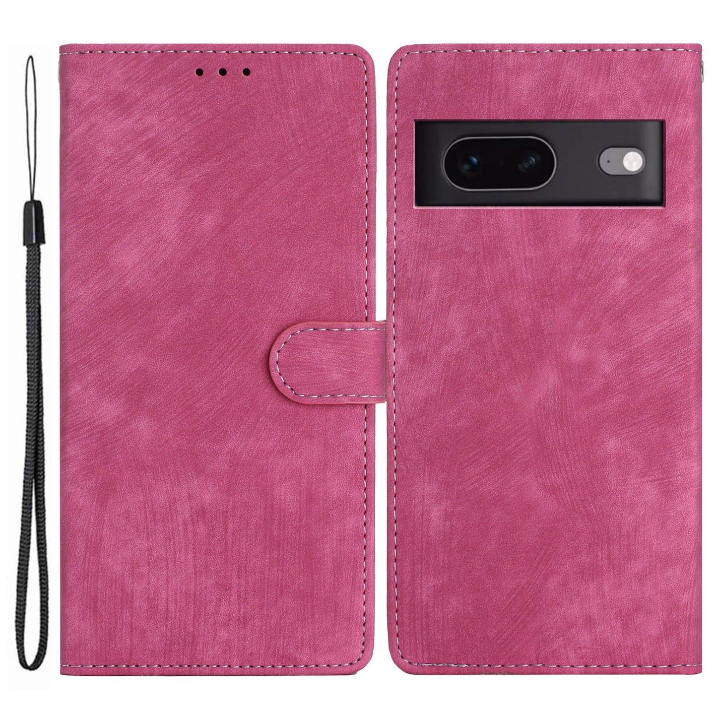 For Google Pixel 7 5G Phone Case Shockproof PU Leather Flip Cover Skin-Touch Wallet Phone Shell