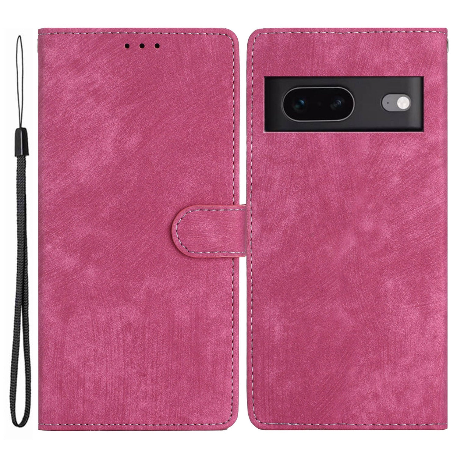 For Google Pixel 7 5G Phone Case Shockproof PU Leather Flip Cover Skin-Touch Wallet Phone Shell