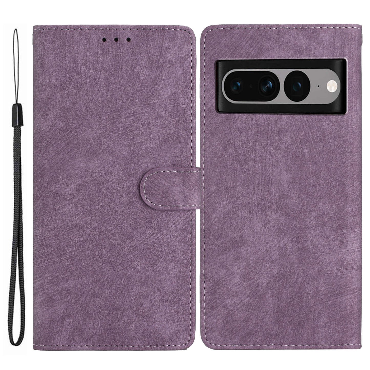 For Google Pixel 7 Pro 5G PU Leather+TPU Wallet Cover Skin-touch Stand Magnetic Phone Case
