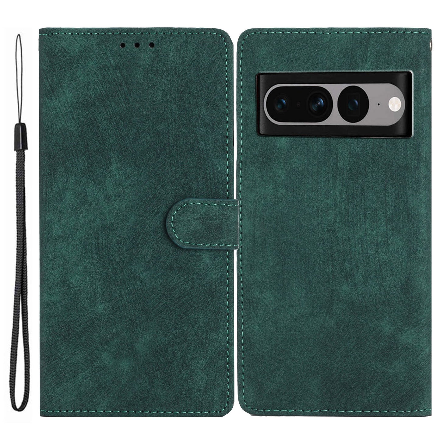 For Google Pixel 7 Pro 5G PU Leather+TPU Wallet Cover Skin-touch Stand Magnetic Phone Case