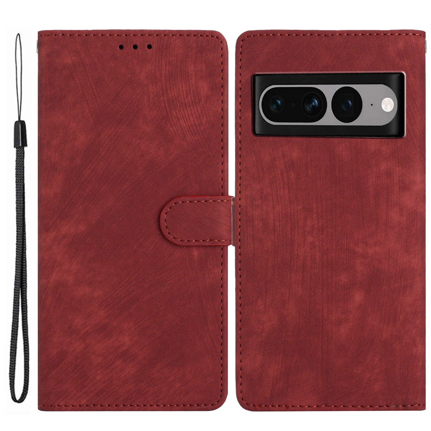 For Google Pixel 7 Pro 5G PU Leather+TPU Wallet Cover Skin-touch Stand Magnetic Phone Case