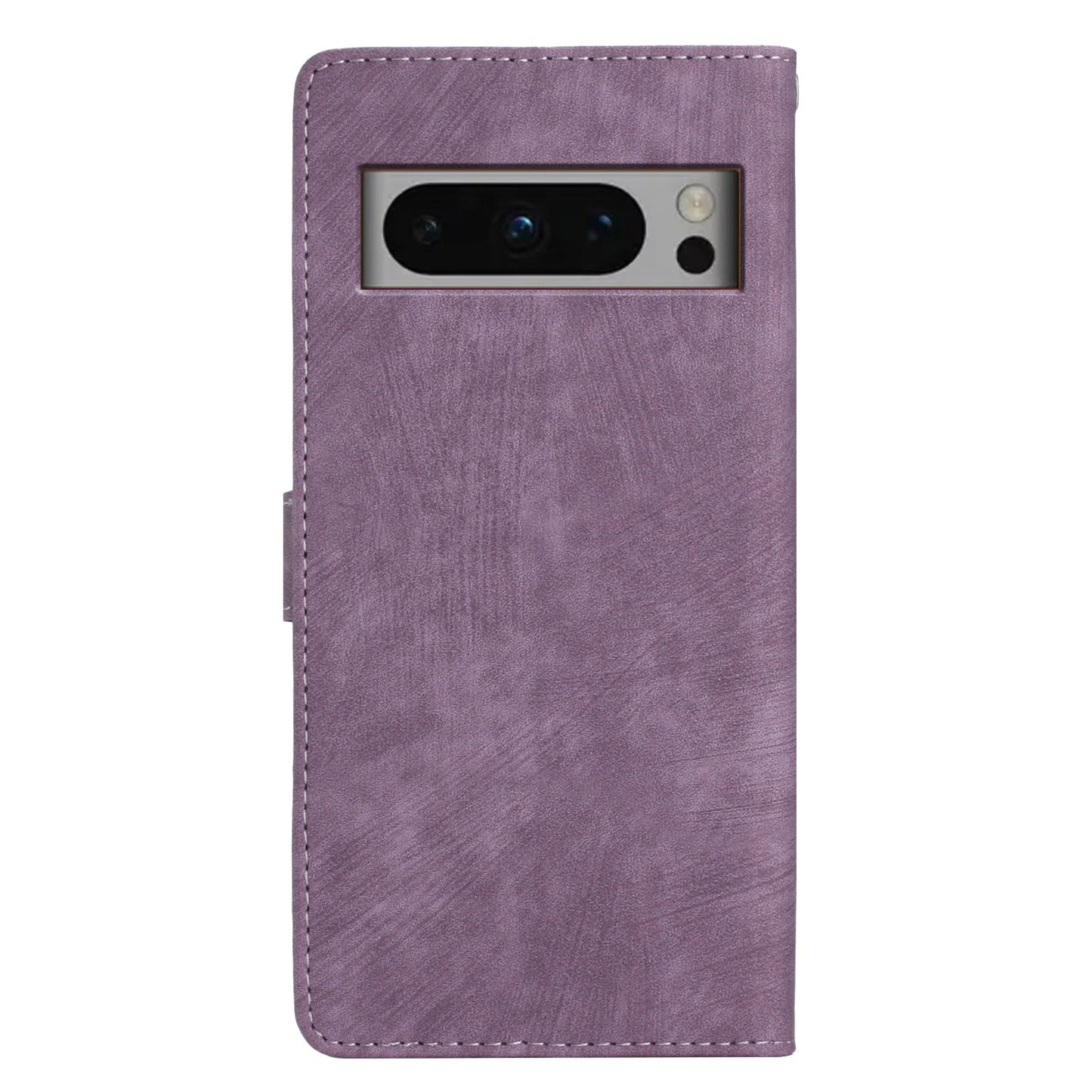 For Google Pixel 8 Pro Anti-Fingerprint PU Leather Wallet Cover Skin-Touch Stand Cell Phone Case