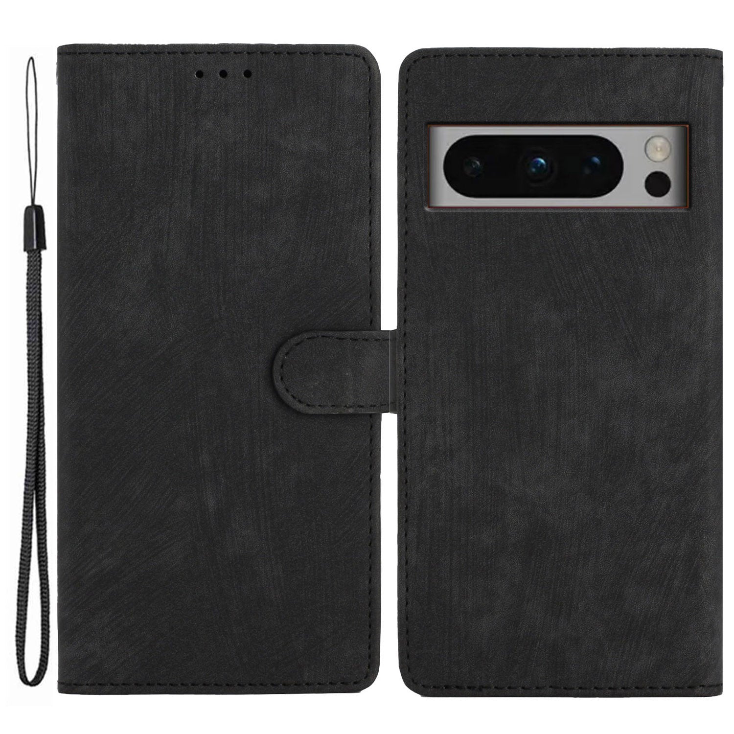 For Google Pixel 8 Pro Anti-Fingerprint PU Leather Wallet Cover Skin-Touch Stand Cell Phone Case