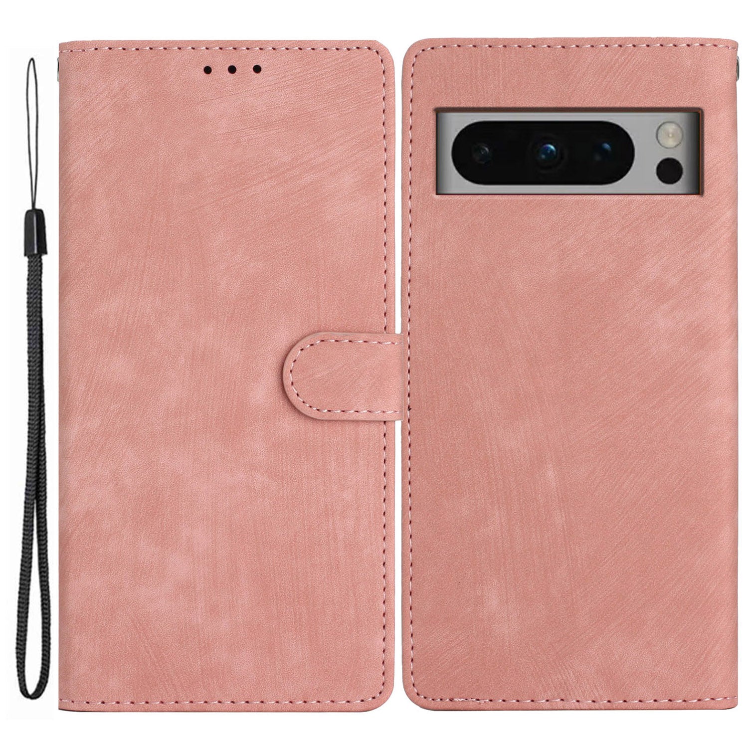 For Google Pixel 8 Pro Anti-Fingerprint PU Leather Wallet Cover Skin-Touch Stand Cell Phone Case